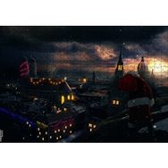 Cakapuzzle Noel Baba ve Şehrin Gece Manzarası Mdf 500 Parça Puzzle