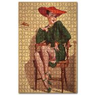 Cakapuzzle Noltaljik Mahkemedeki Kadın Görseli Ahşap 1000 Parça Puzzle