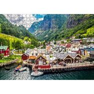 Cakapuzzle Norveç Alplerinde Göl Kenarındaki Mini Kasaba Mdf 500 Parça Puzzle