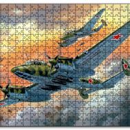 Cakapuzzle Nostaljik Bombardıman Savaş Uçakları Çizim Mdf 120 Parça Puzzle