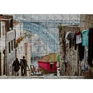 Cakapuzzle Nostaljik Sokak Merdivenler Çamaşırlar 120 Parça Ahşap Puzzle