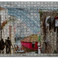 Cakapuzzle Nostaljik Sokak Merdivenler Çamaşırlar Mdf 120 Parça Puzzle
