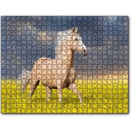 Cakapuzzle Oprak Rengi At Çiçekler Arasında Koşarken Görsel Mdf 500 Parça Puzzle