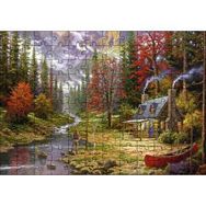 Cakapuzzle Orman Dere İnsan Ev Görseli 120 Parça Ahşap Puzzle