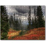 Cakapuzzle Orman Kara Bulutlar Turuncu Çiçekler 120 Parça Puzzle