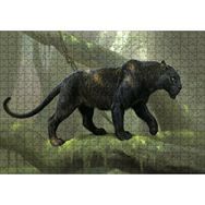 Cakapuzzle Orman Ve Kara Panter Görseli 120 Parça Ahşap Puzzle