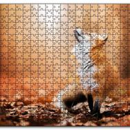 Cakapuzzle Orman Zemininde Yapraklar ve Yukarı Bakan Tilki Mdf 1000 Parça Puzzle