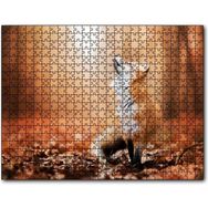 Cakapuzzle Orman Zemininde Yapraklar ve Yukarı Bakan Tilki Mdf 120 Parça Puzzle