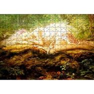 Cakapuzzle Orman Zemininde Yatan Sarı Saçlı Melek 120 Parça Ahşap Puzzle