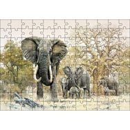 Cakapuzzle Ormandaki Fil Gurubu Görseli Mdf 120 Parça Puzzle