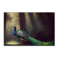Cakapuzzle Ormandaki Yalnız Tavuskuşu ve Ağaçlar 120 Parça Ahşap Puzzle