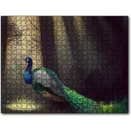 Cakapuzzle Ormandaki Yalnız Tavuskuşu ve Ağaçlar Mdf 120 Parça Puzzle