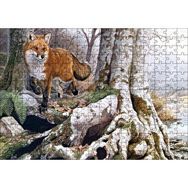 Cakapuzzle Ormandaki Yaşlı Ağaç ve Kahverengi Tilki 120 Parça Ahşap Puzzle
