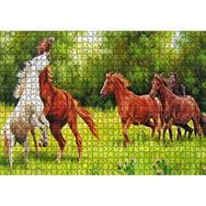 Cakapuzzle Özgür Atlar Ormanda Görseli 120 Parça Ahşap Puzzle
