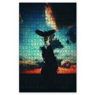 Cakapuzzle Özgürlük Günbatımında Kadın ve Kartal Puzzle