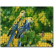 Cakapuzzle Papağanlar Sarı Mavi ve Sarı Çiçekler Ile Kelebek 255 Parça Puzzle