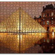 Cakapuzzle Paris Louvre Müzesi Gece Manzarası Mdf 1000 Parça Puzzle