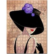Cakapuzzle Paris Zeminde Şapkalı Kadın Görseli 255 Parça Puzzle