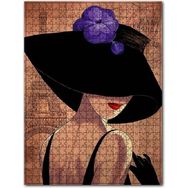 Cakapuzzle Pariste Şapkalı Kadın Görseli 120 Parça Puzzle
