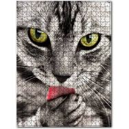 Cakapuzzle Patisini Yalayan Sevimli Tekir Kedi Ahşap 255 Parça Puzzle