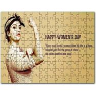 Cakapuzzle Pembe Çiçekler Yeşil Tohumlar ve Flu Desenler Mdf 120 Parça Puzzle