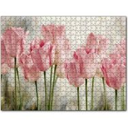 Cakapuzzle Pembe Laleler Yağlıboya Mdf 255 Parça Puzzle