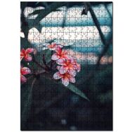 Cakapuzzle Pembe Plumeria Çiçekleri Flu Arkaplan Mdf 1000 Parça Puzzle