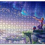 Cakapuzzle Perisi ve Saçtığı Çiçekler Mdf 120 Parça Puzzle