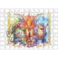 Cakapuzzle Pikaçu Tüm Karakterler Dijital Çizim 120 Parça Ahşap Puzzle