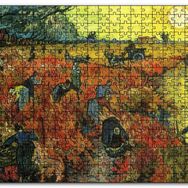 Cakapuzzle Pirinç Tarlaları Köylüler ve Güneş Mdf 1000 Parça Puzzle