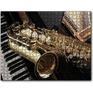Cakapuzzle Piyano ve Saksafon Yakın Plan Mdf 500 Parça Puzzle