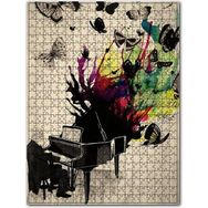 Cakapuzzle Piyanodan Müzik Eşliğinde Kelebek Esintisi Görseli 120 Parça Puzzle