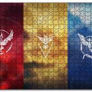 Cakapuzzle Pokemon Go Takım Bayrakları Mdf 1000 Parça Puzzle