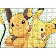 Cakapuzzle Pokemon Pikachu ve Raichu Görseli Mdf 120 Parça Puzzle