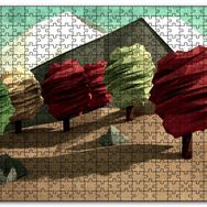 Cakapuzzle Poligonal Ağaçlar ve Dağlar Mdf 500 Parça Puzzle