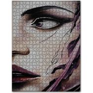 Cakapuzzle Portre Kadın Yüzü ve Akan Mürekkepler 120 Parça Puzzle