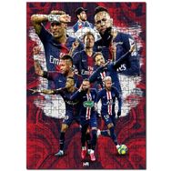 Cakapuzzle Psg Neymar Kompozisyonu Kırmızı Dalgalı Mdf 1000 Parça Puzzle