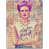 Cakapuzzle Punkçu Tişörtlü Frida Kahlo Tarz Görsel Ahşap 500 Parça Puzzle
