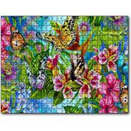 Cakapuzzle Rengarenk Çiçekler Üzerinde Rengarenk Kelebekler 120 Parça Puzzle