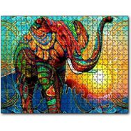 Cakapuzzle Rengarenk Fil ve Güneş Dijital Çizim 500 Parça Puzzle