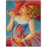 Cakapuzzle Renklerin Dansı Elbiseli ve Şapkalı Kız 120 Parça Puzzle