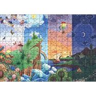 Cakapuzzle Renkli Ada Soyut Resim Sanat Eseri Gökkuşakları Ay 255 Parça Puzzle