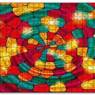 Cakapuzzle Renkli Geometrik Şekiller Vitray Mdf 500 Parça Puzzle