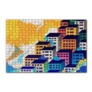 Cakapuzzle Renkli Gökdelenler ve Bulutlar 120 Parça Ahşap Puzzle