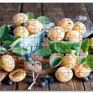 Cakapuzzle Renkli Tabaklarda Kayısı Yabanmersini Meyveleri Mdf 1000 Parça Puzzle