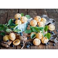 Cakapuzzle Renkli Tabaklarda Kayısı Yabanmersini Meyveleri Mdf 120 Parça Puzzle