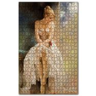 Cakapuzzle Ressam Daniel Gerhartz Beyaz Elbiseli Kadın Ahşap 1000 Parça Puzzle