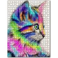 Cakapuzzle Retro Renkli Kedi Baskılı Görsel 500 Parça Puzzle