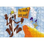 Cakapuzzle Road Runner ve Coyote Uçurumdan Aşağı 120 Parça Ahşap Puzzle