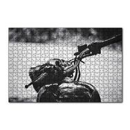 Cakapuzzle Royal Enfield Motorsiklet Depo ve Gidon Siyah Beyaz 120 Parça Ahşap Puzzle